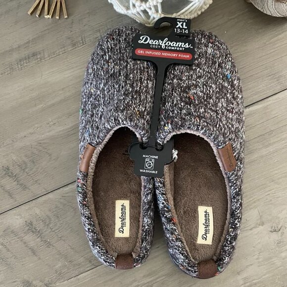 New: 13-14 Men's Rib Knit Clog Slippers - Picture 5 of 6